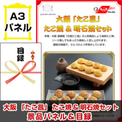 大阪選べるご当地グルメ 景品パネル&引換券付き目録