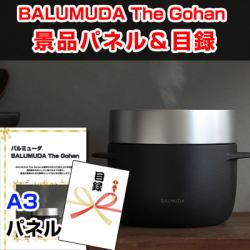 バルミューダ「BALUMUDA The Gohan 」　景品パネル＆引換券付き目録